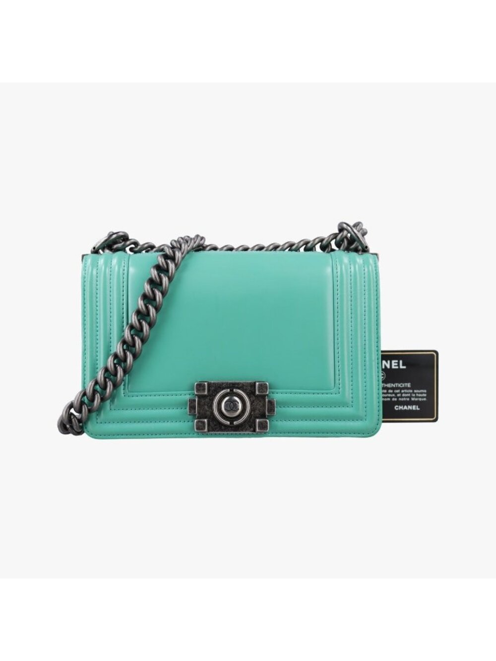 Chanel Boy Green Leather